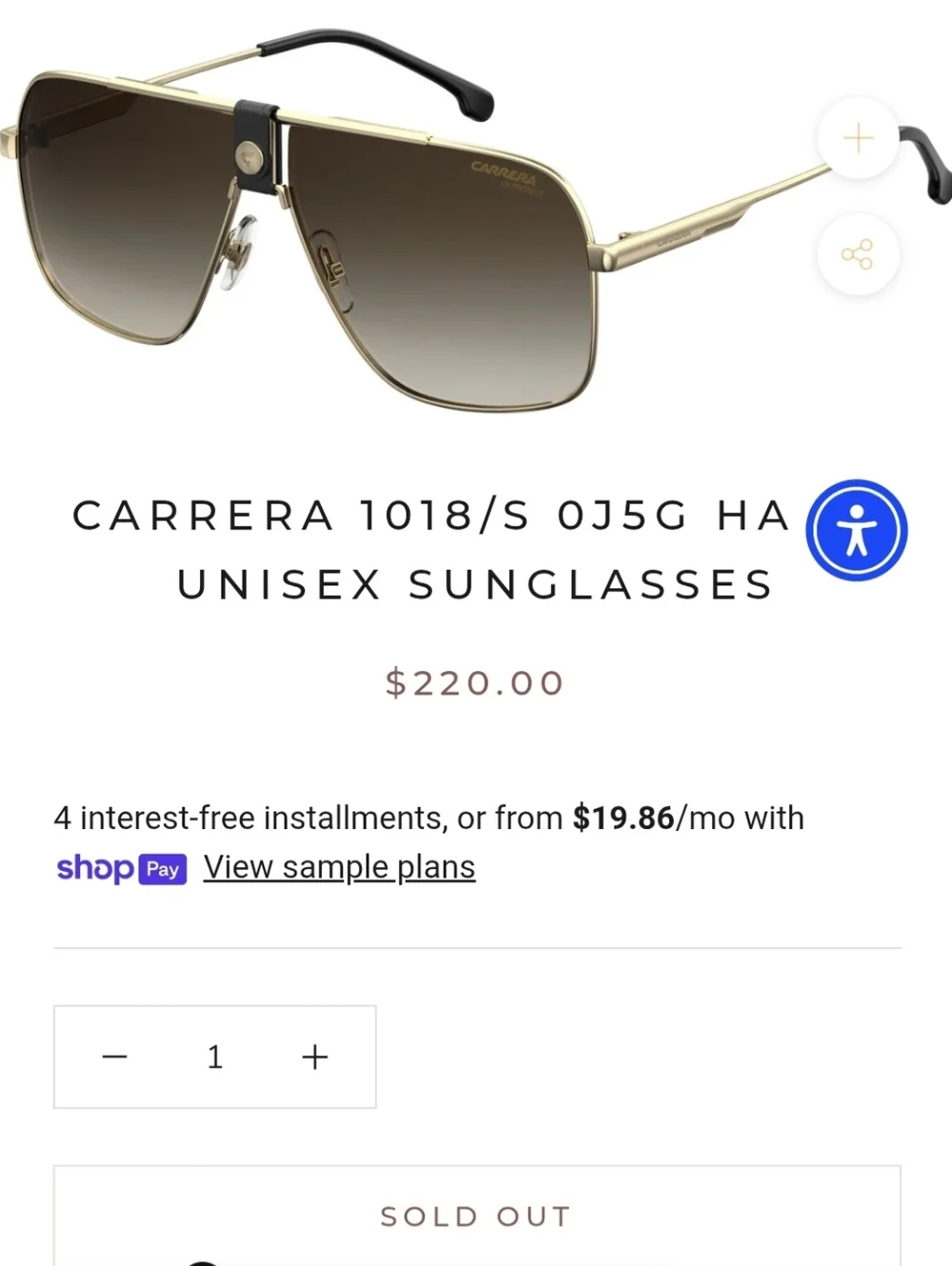 CARRERA 1018S 0J5G Gradient Squared Aviator Sunglasses Unisex 63MM BNWT $220